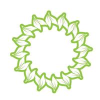 foglia verde decorazione cerchio logo e simbolo vettore modello