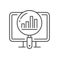 analitica linea icona. vettore illustrazione. simbolo di attività commerciale intelligenza, dati analisi, marketing ricerca.