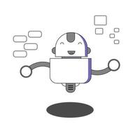 illustrazione dell'icona di vettore del fumetto del robot sveglio. scienza tecnologia icona concetto isolato premium vettore. stile cartone animato piatto