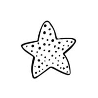 mano disegnato scarabocchio stella con punti. stella forma per design. isolato su bianca sfondo vettore