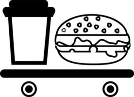 hamburger e bibita, illustrazione, vettore, su un' bianca sfondo. vettore
