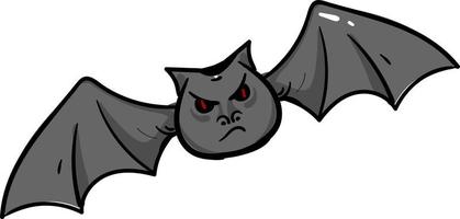 piccolo arrabbiato pipistrello, illustrazione, vettore su bianca sfondo