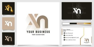 lettera xn o xvn monogramma logo con attività commerciale carta design vettore
