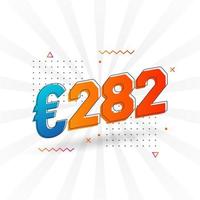 282 Euro moneta vettore testo simbolo. 282 Euro europeo unione i soldi azione vettore