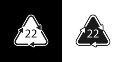 simbolo di riciclaggio della carta pap 22. illustrazione vettoriale. vettore