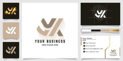 lettera yx o yk monogramma logo con attività commerciale carta design vettore