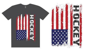 americano bandiera hockey t camicia design vettore