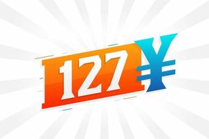 127 yuan Cinese moneta vettore testo simbolo. 127 yen giapponese moneta i soldi azione vettore