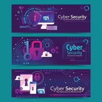 banner web futuristico del giorno della sicurezza informatica vettore