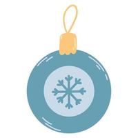 Natale albero giocattolo nel cartone animato piatto stile. mano disegnato vettore illustrazione di nuovo anno decorazione con fiocco di neve