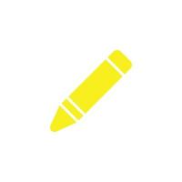 eps10 giallo vettore pastello astratto solido arte icona isolato su bianca sfondo. cera disegno matita pieno simbolo nel un' semplice piatto di moda moderno stile per il tuo sito web disegno, logo, e mobile App