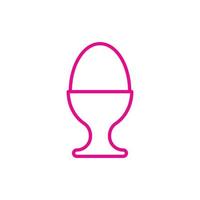 eps10 rosa vettore uovo tazza server titolare con difficile bollito uovo icona isolato su bianca sfondo. uovo In piedi simbolo nel un' semplice piatto di moda moderno stile per il tuo sito web disegno, logo, e mobile App