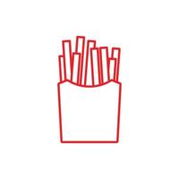 eps10 rosso vettore veloce cibo francese patatine fritte icona isolato su bianca sfondo. fritte francese patatine fritte nel un' pacchetto simbolo nel un' semplice piatto di moda moderno stile per il tuo sito web disegno, logo, e mobile App