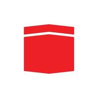 eps10 rosso vettore kaaba nel mecca o hajj icona isolato su bianca sfondo. viaggio e destinazione Kabah simbolo nel un' semplice piatto di moda moderno stile per il tuo sito web disegno, logo, e mobile App