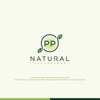 pp iniziale naturale logo vettore