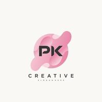 pk iniziale lettera colorato logo icona design modello elementi vettore