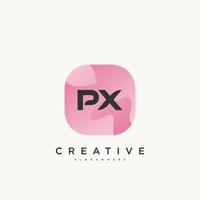 px iniziale lettera colorato logo icona design modello elementi vettore arte