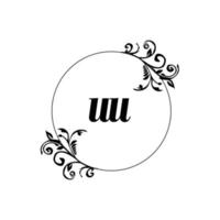 iniziale uu logo monogramma lettera femminile eleganza vettore