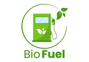 biocarburante vita ciclo di naturale materiale e impianti con verde botti o biogas produzione energia nel piatto cartone animato mano disegnato modelli illustrazione vettore