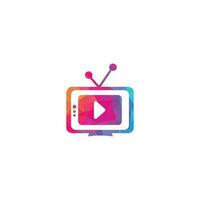 televisione logo design. tv media logo design. tv servizio logo modello design. vettore