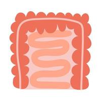 il umano intestino. cartone animato organo. vettore illustrazione