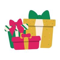 vettore illustrazione di i regali. vacanza regalo scatole giallo e verde per carta o bandiera design.