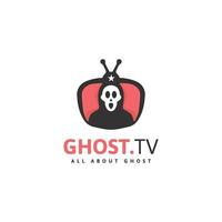 fantasma televisione logo design modello piatto vettore illustrazione