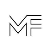astratto mf iniziali monogramma logo disegno, icona per attività commerciale, modello, semplice, elegante vettore