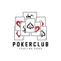 poker casinò carta logo, diamante carta icona, cuori, picche, asso. gioco d'azzardo gioco poker club design vettore
