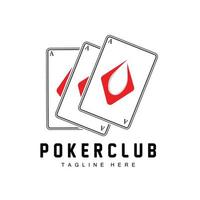 poker casinò carta logo, diamante carta icona, cuori, picche, asso. gioco d'azzardo gioco poker club design vettore