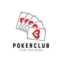 poker casinò carta logo, diamante carta icona, cuori, picche, asso. gioco d'azzardo gioco poker club design vettore