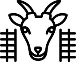 linea icona per capra nel penna vettore