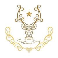 lusso Natale renna turbine calligrafico vettore per carta design