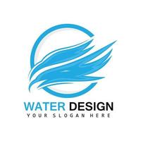 acqua onda logo, terra elemento vettore, acqua Ali logo design stile, marca icona, etichetta vettore