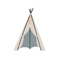 boho moderno bambino wigwam clipart. asilo scandinavo neutro arredamento elemento. bambino doccia minimalista piatto vettore nel isolato bianca sfondo