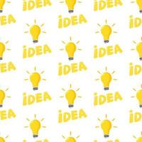 concetto idea, lampada creativo cartello, innovazione. semplice attività commerciale senza soluzione di continuità modello con lampadina, concetto per progetto gestione, marketing, creatività. vettore isolato illustrazione.