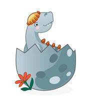carino cartone animato dinosauro tratteggiata uovo. vettore