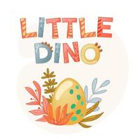 carino cartone animato dinosauro tratteggiata uovo. vettore