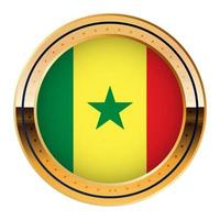 Senegal bandiera emblema, oro medaglia modello, mondo tazza bandiera, inferiore terzo icona vettore