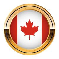 Canada bandiera emblema, oro medaglia modello, mondo tazza bandiera, inferiore terzo icona vettore