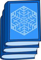 pila di inverno libri isolato vettore illustrazione. impilati inverno libri vettore per logo, icona, cartello, simbolo, attività commerciale, design o decorazione. impilati libri con fiocco di neve simbolo vettore illustrazione