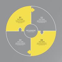 di base cerchio Infografica con 4 passi, processi o opzioni. vettore