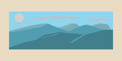 paesaggio montagna Vintage ▾ manifesto minimalista vettore illustrazione design