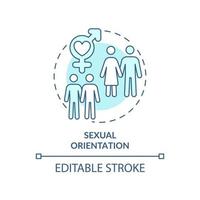 sessuale orientamento turchese concetto icona. diversità genere astratto idea magro linea illustrazione. gay e bisessuale identità. isolato schema disegno. modificabile ictus. vettore