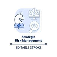 strategico rischio gestione leggero blu concetto icona. efficace attività commerciale strategia astratto idea magro linea illustrazione. isolato schema disegno. modificabile ictus. vettore