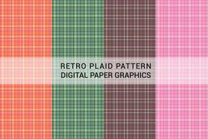 retrò plaid modello grafica fascio vettore