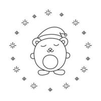 Natale orso - un mano disegnato vettore illustrazione