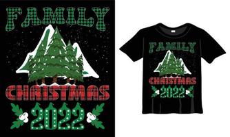 famiglia Natale 2022 maglietta design modello per Natale celebrazione. bene per saluto carte, magliette, tazze, e i regali. per uomini, donne, e bambino capi di abbigliamento vettore