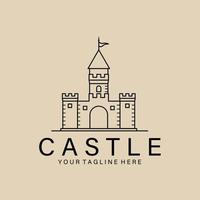 castello linea arte logo, icona e simbolo, vettore illustrazione design