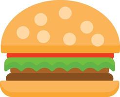 icona piatta hamburger vettore
